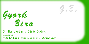 gyork biro business card